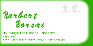 norbert borsai business card